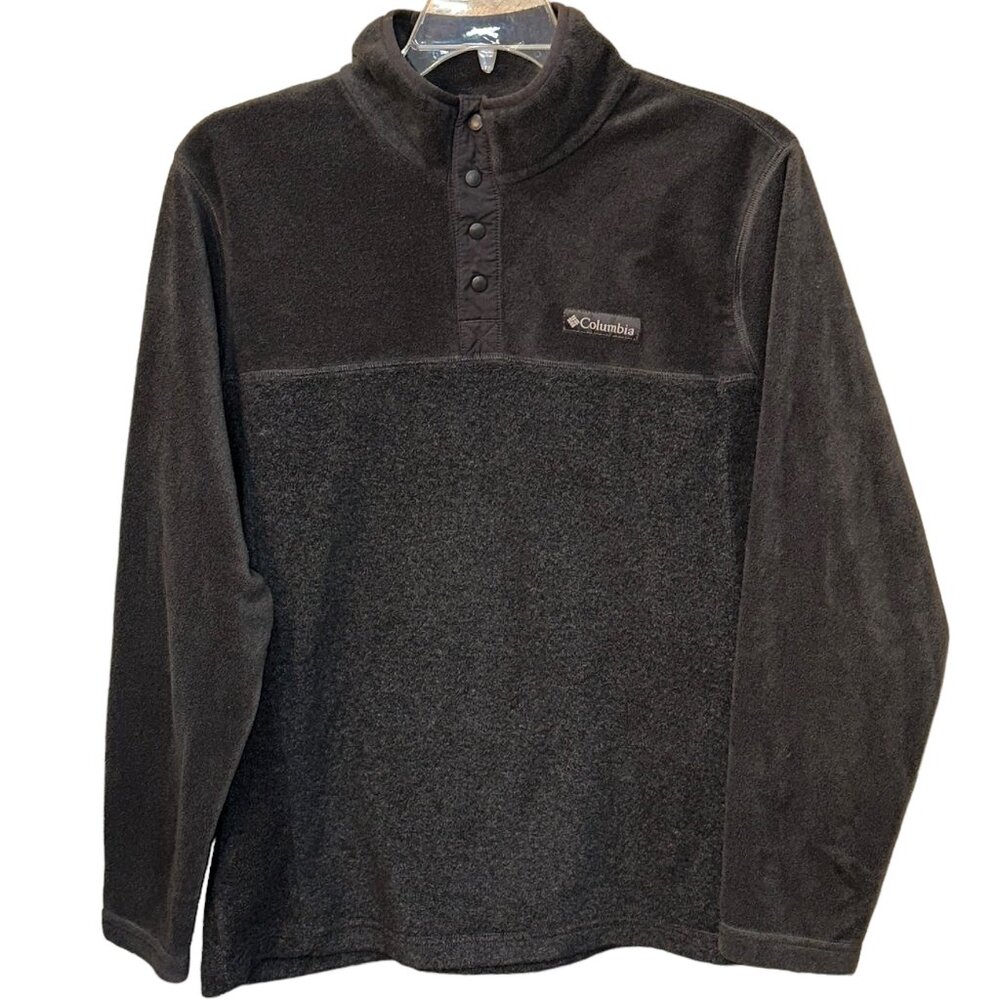 Columbia Steens Mountain Half Snap Pull Over Fleece Jacket Grey Size Large